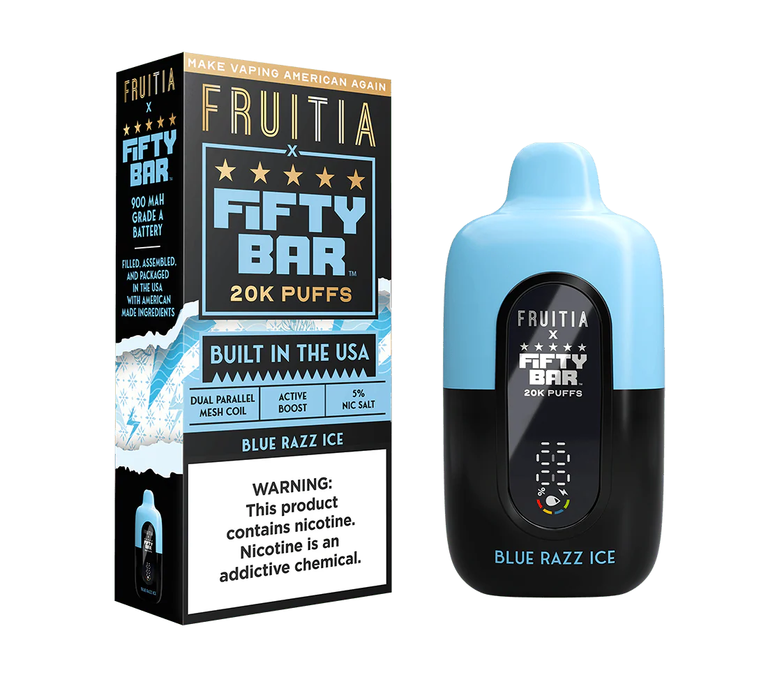 Blue Razz Ice Fruitia X Fifty Bar