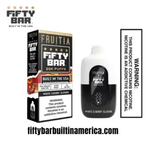 White Cherry Slushy Fruitia X Fifty Bar 20K Puffs Disposable Vape