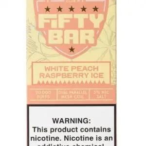 White Peach Raspberry Ice Hidden Hills X Fifty Bar 20k Puffs