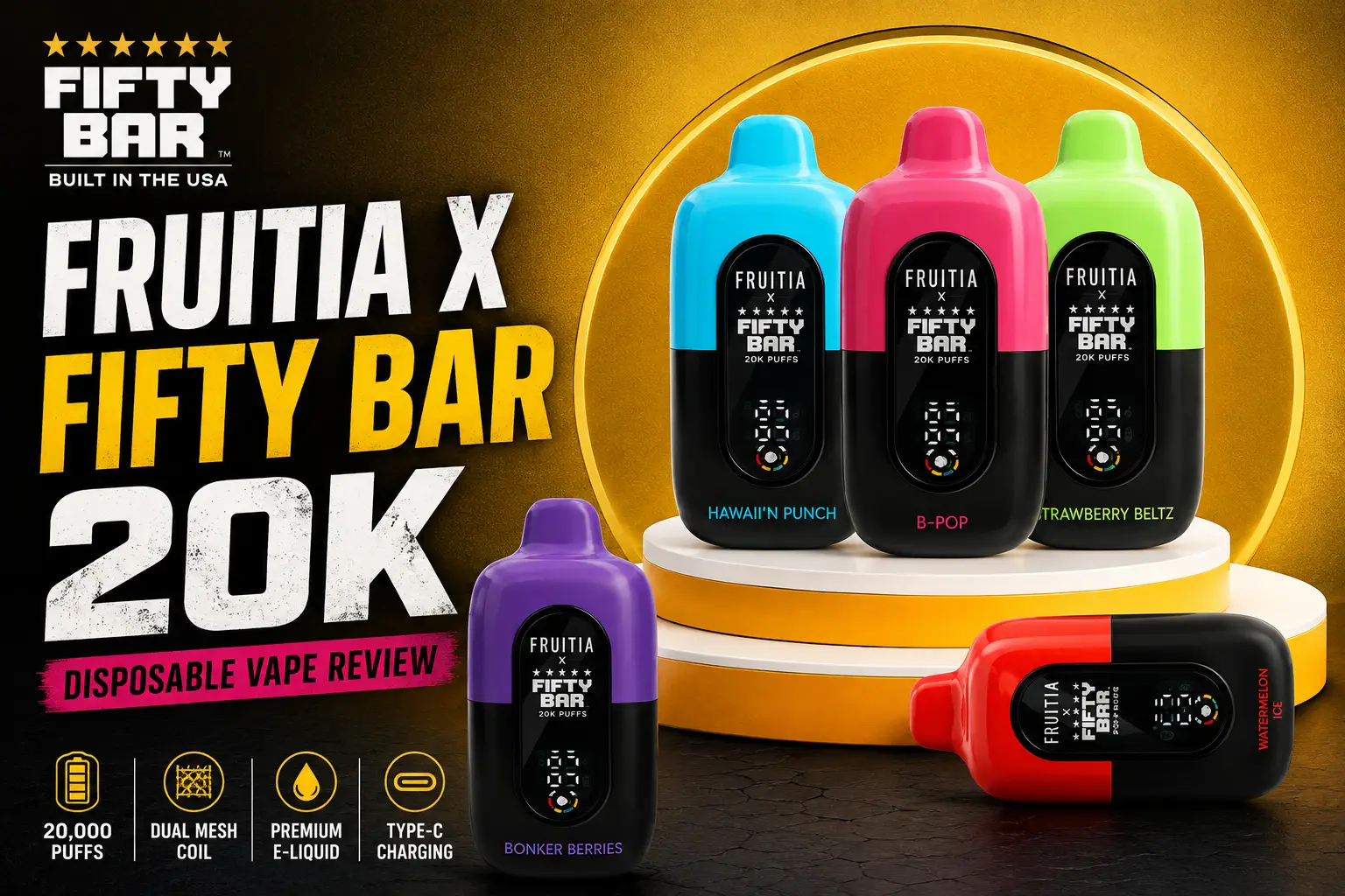 Fruitia X Fifty Bar 20K Disposable Vape Review