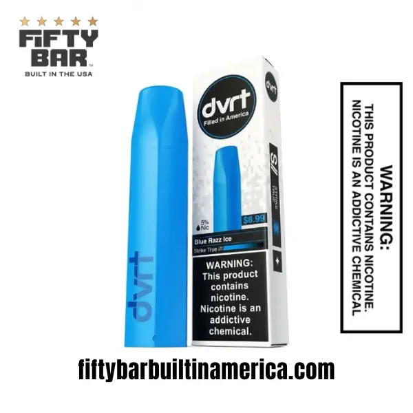Blue Razz Ice Fifty Bar DVRT 2000